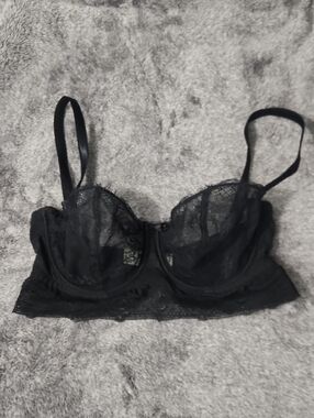 Passionata Sheer Lace Black Balconette Bra
